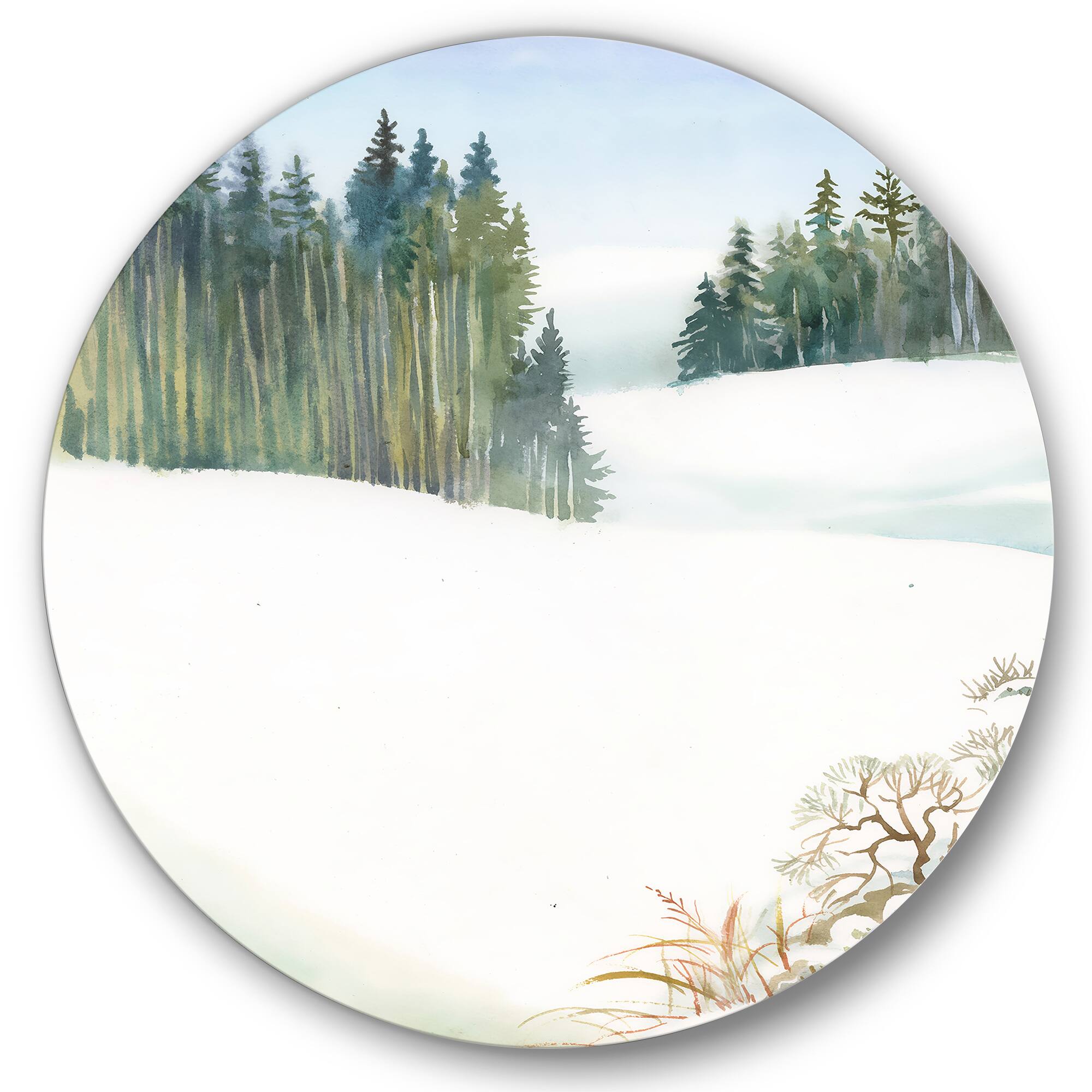 Designart - Pine Forest In Snowy Winter Landscape